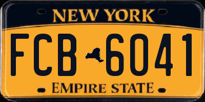 NY license plate FCB6041