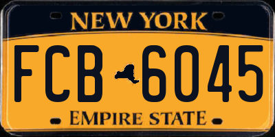 NY license plate FCB6045