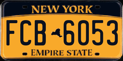 NY license plate FCB6053