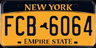 NY license plate FCB6064