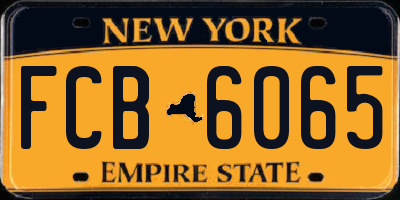 NY license plate FCB6065