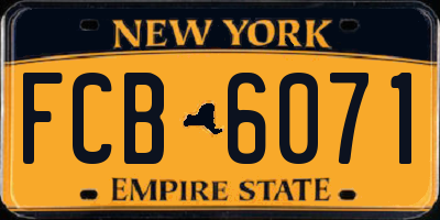 NY license plate FCB6071