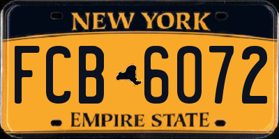NY license plate FCB6072