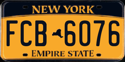 NY license plate FCB6076