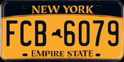 NY license plate FCB6079
