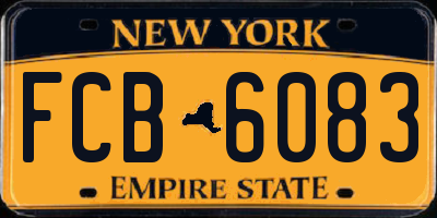 NY license plate FCB6083