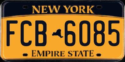 NY license plate FCB6085