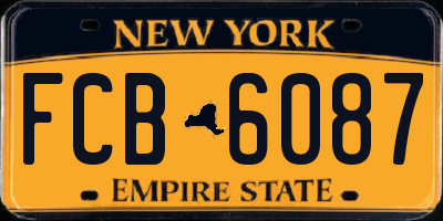 NY license plate FCB6087