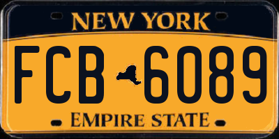 NY license plate FCB6089