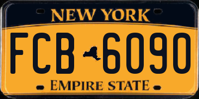 NY license plate FCB6090