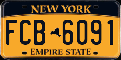 NY license plate FCB6091
