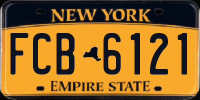 NY license plate FCB6121
