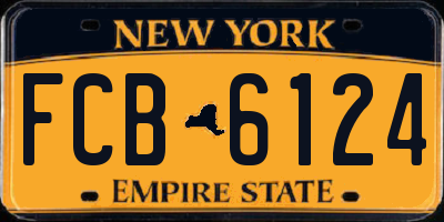 NY license plate FCB6124