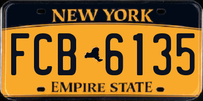 NY license plate FCB6135