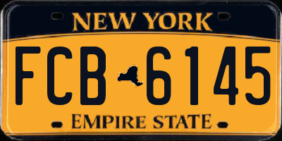 NY license plate FCB6145