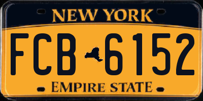 NY license plate FCB6152