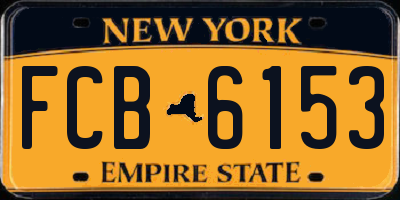 NY license plate FCB6153