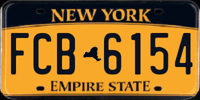 NY license plate FCB6154