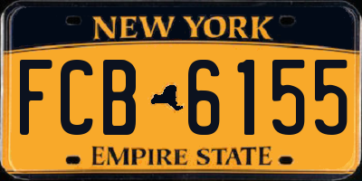 NY license plate FCB6155