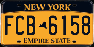 NY license plate FCB6158