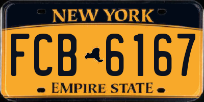 NY license plate FCB6167
