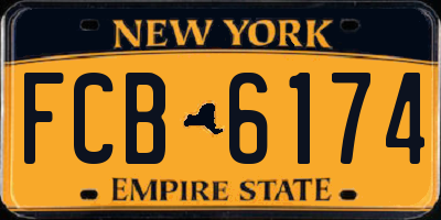 NY license plate FCB6174