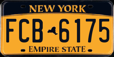NY license plate FCB6175