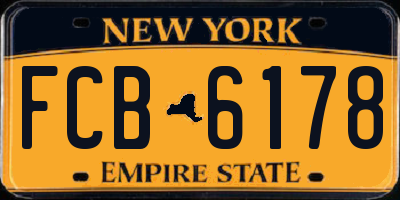 NY license plate FCB6178
