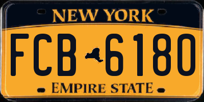 NY license plate FCB6180