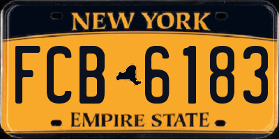 NY license plate FCB6183