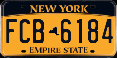 NY license plate FCB6184