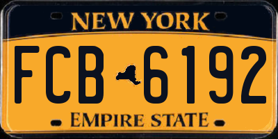 NY license plate FCB6192