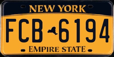 NY license plate FCB6194