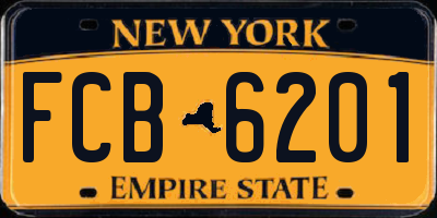 NY license plate FCB6201