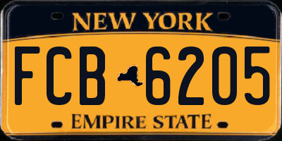 NY license plate FCB6205