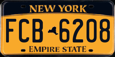NY license plate FCB6208