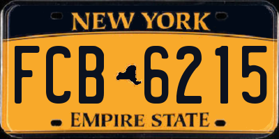 NY license plate FCB6215