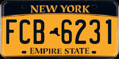 NY license plate FCB6231