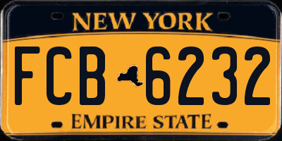 NY license plate FCB6232