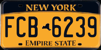 NY license plate FCB6239