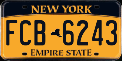 NY license plate FCB6243
