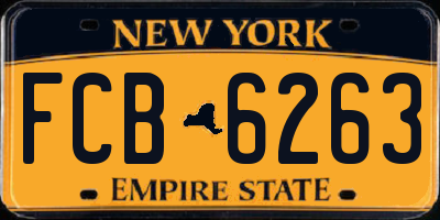 NY license plate FCB6263