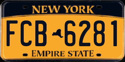 NY license plate FCB6281