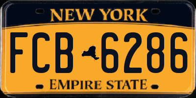 NY license plate FCB6286