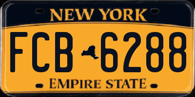 NY license plate FCB6288
