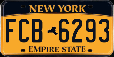 NY license plate FCB6293