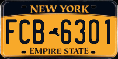 NY license plate FCB6301