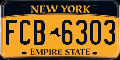 NY license plate FCB6303
