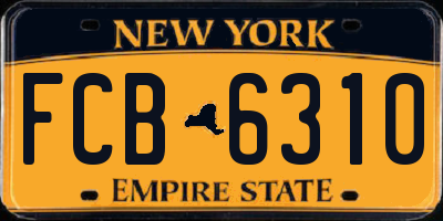 NY license plate FCB6310