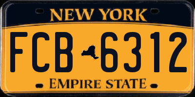 NY license plate FCB6312